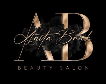 Rose Gold Logo, Signature Logo, Initial Logo, Watercolor Logo, Smoke Logo, Beauty Logo, Nails, Hair Stylist, Lash, Makeup, Interior Design