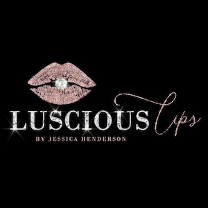 Lips Logo, Lip Logo, Lip Gloss Logo, Gloss Logo, Mua Logo, Makeup Artist, Cosmetics, Beauty, Salon, Rose Gold Lips, Beautician, Glitter Lips