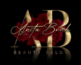 Beauty Logo, Gold Logo, Red Smoke Logo, Interior Design Logo, Initial Logo, Nails, Hair Stylist, Lashes, Makeup Artist, Salon, Boutique Logo