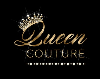 Crown Logo, Gold Logo, Beauty Logo, Fashion Boutique Logo, Hair Stylist Logo, Queen logo, Princess Logo, Tiara Logo, Feminine business Logo