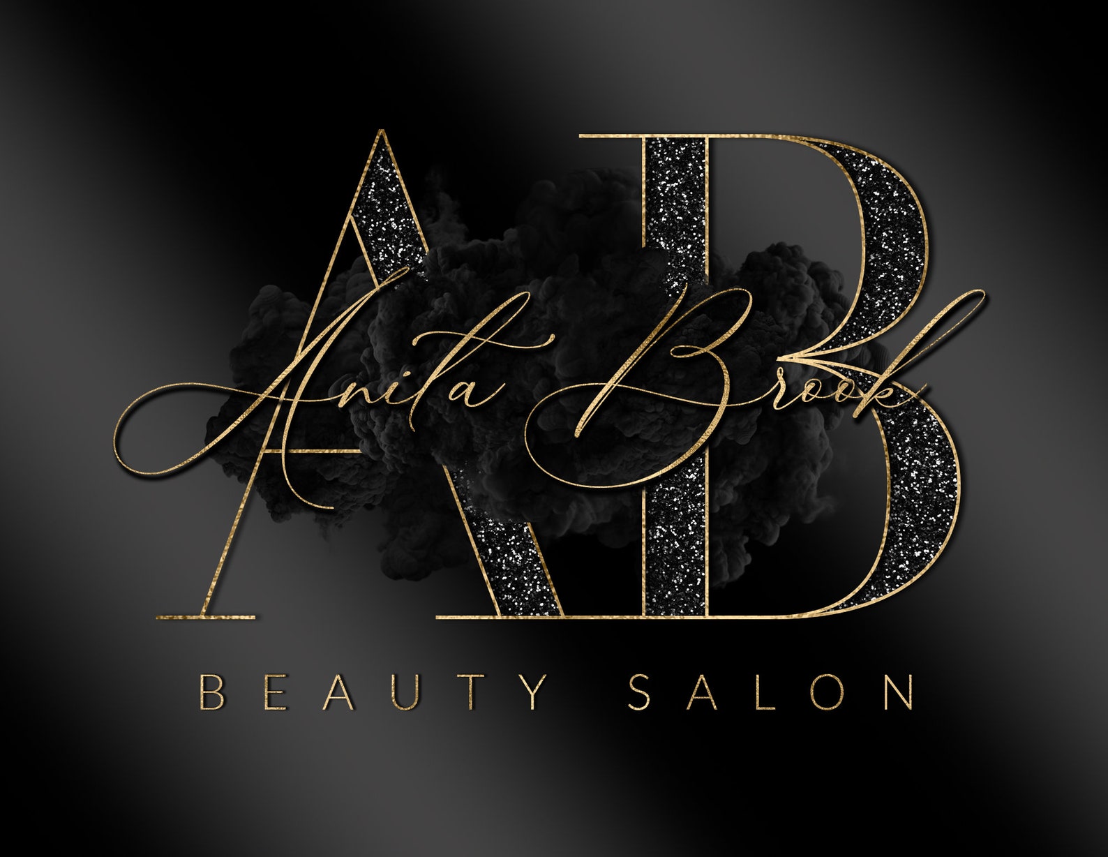 Black and Gold Logo Beauty Logo Signature Logo Initial - Etsy