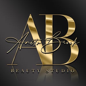 Black and Gold Logo, Beauty Logo, Signature Logo, Interior Design Logo, Nails, Hair Stylist, Lashes, Makeup Artist, Salon, Boutique