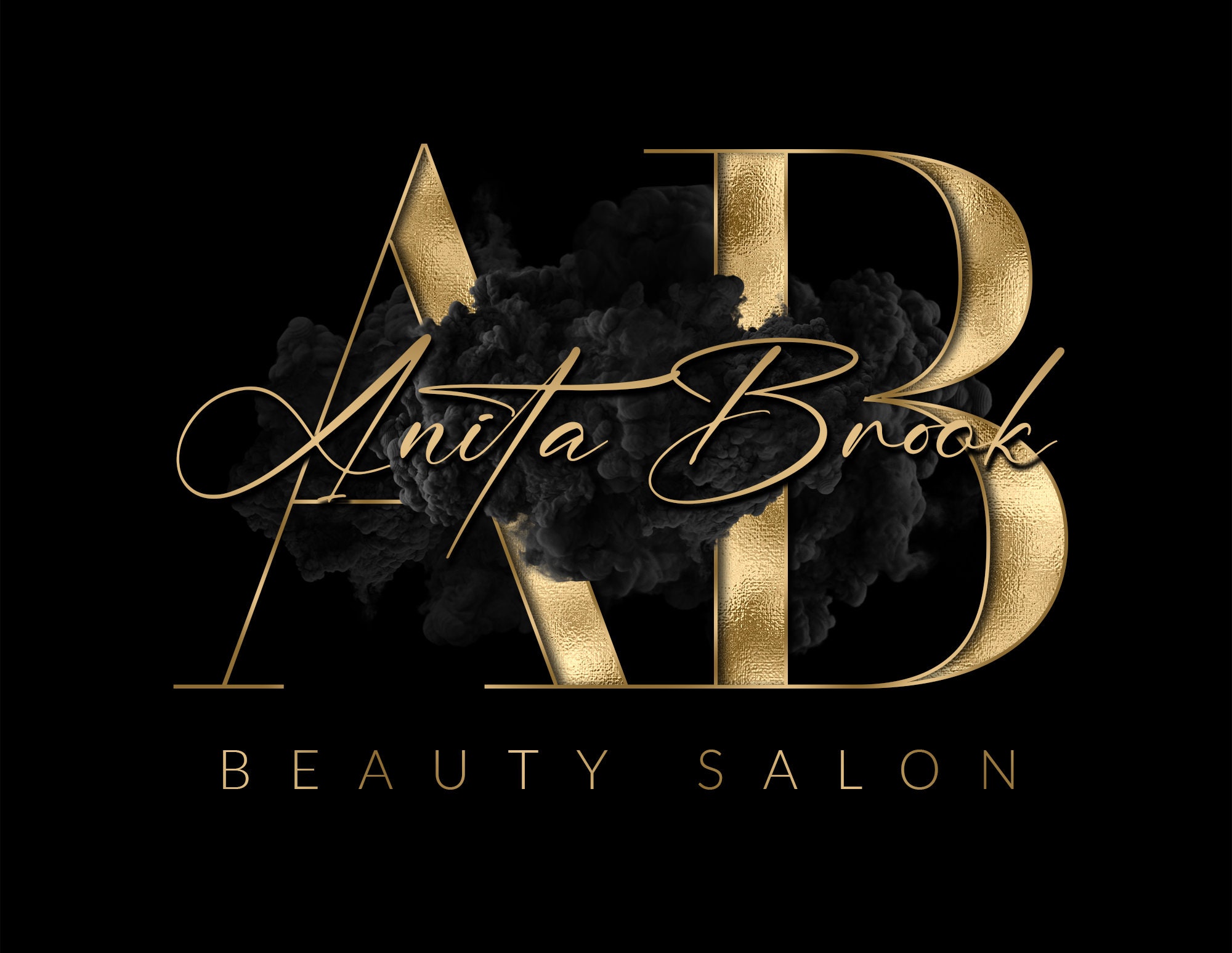 Black and Gold Logo, Signature Logo, Initial Logo, Watercolor Logo ...