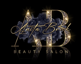 Beauty Logo, Rauch Logo, Interior Design Logo, Gold Logo, Glitter Logo, Schmuck Logo, Boutique Logo, Haare, Nägel, Stirn, Wimpern, Salon Logo