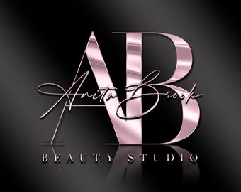 Pink Initial Logo, Premade Logo Design, Beauty Logo, Signature Logo, Minimalist Logo, Text Logo, Boutique Logo, Salon Logo, Photography Logo
