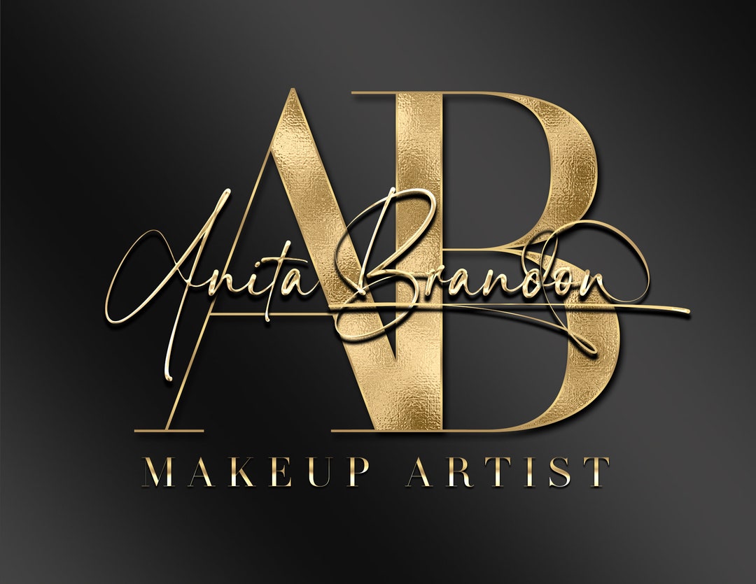 Black and Gold Logo, Signature Logo, Initial Logo, Beauty Logo, Nails ...