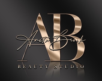 Rose Gold Logo, Signature Logo, Initial Logo, Beauty Logo, Nails, Hair Stylist, Lashes, Brows, Makeup, Interior Design, Premade Logo Design