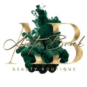 Logotipo verde esmeralda, logotipo dourado, logotipo de beleza, logotipo de assinatura, logotipo inicial, logotipo de aquarela, logotipo de fumaça, logotipo de maquiagem, boutique, design de interiores