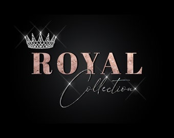 Rose Gold Logo, Crown Logo, Royal Queen Logo, Beauty Logo, Hair Salon logo, Glitter Logo, Fashion Logo, Boutique Logo, Glam logo, Feminine