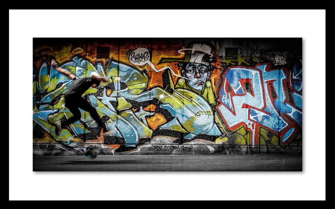 Graffiti Skateboarder, Digital Colour Print, Wall Art, Digital, Poster