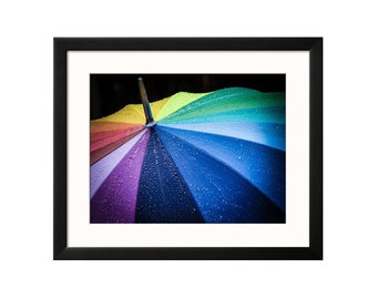 Regenbogen Regenschirm, Farbdruck, Wandkunst, Digital, Poster, Fotografie