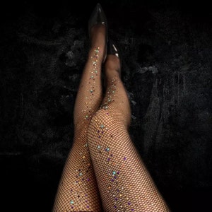 Crystallized Skin-tone BASIC Fishnet Tights. Available in 5 Skin Tones. 