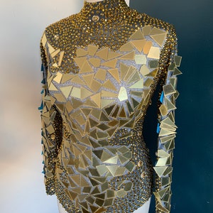 Mirror & Diamante Bodysuit for Performers - Etsy