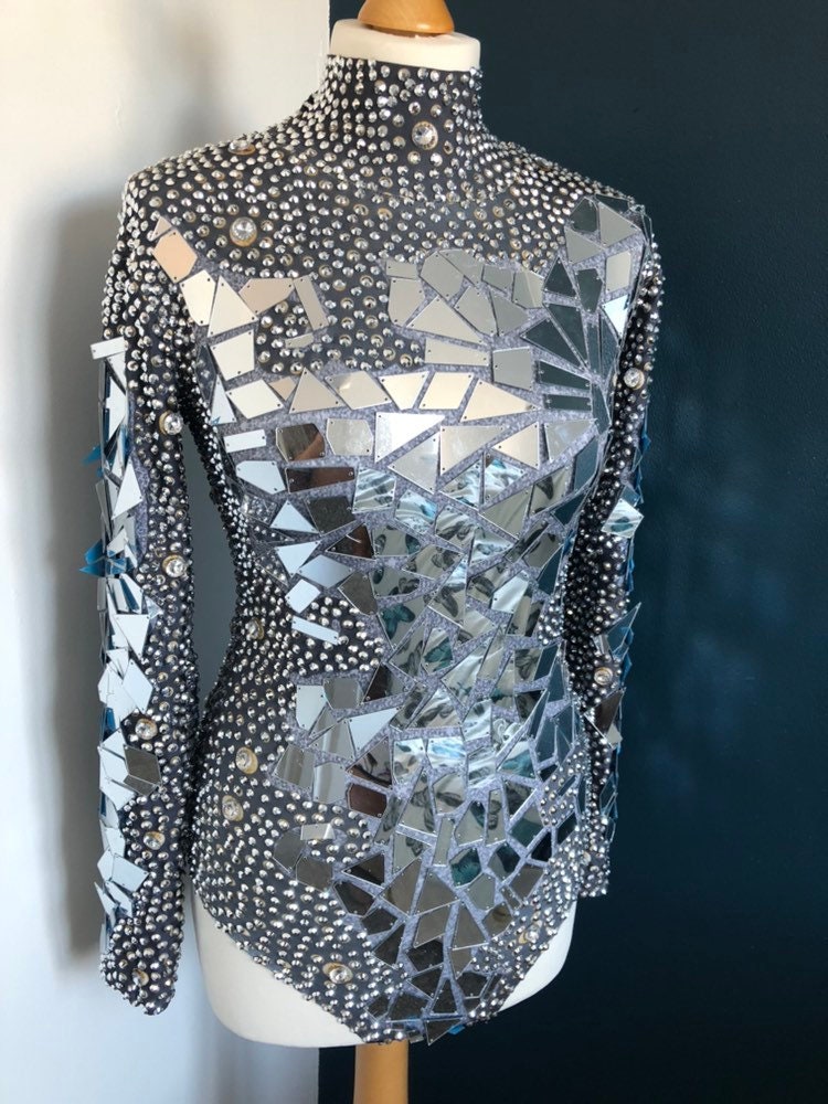 Mirror & Diamante Bodysuit for Performers | Etsy