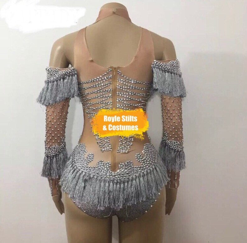 Rhinestone Tassel Bodysuit/ Leotard Luxury Dance Costume & Etsy