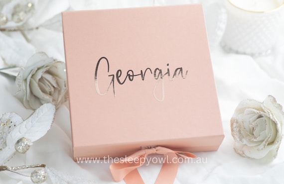 Gift Box with name | Named gift box | Gift box for birthday | Box with ribbon | Bridesmaid gift