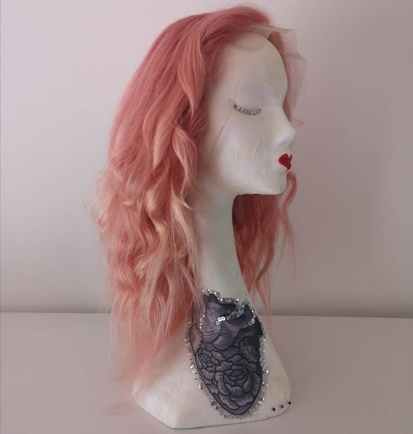 Rose Gold / Pink Custom Made 100% Remy Real Human Hair Lace 