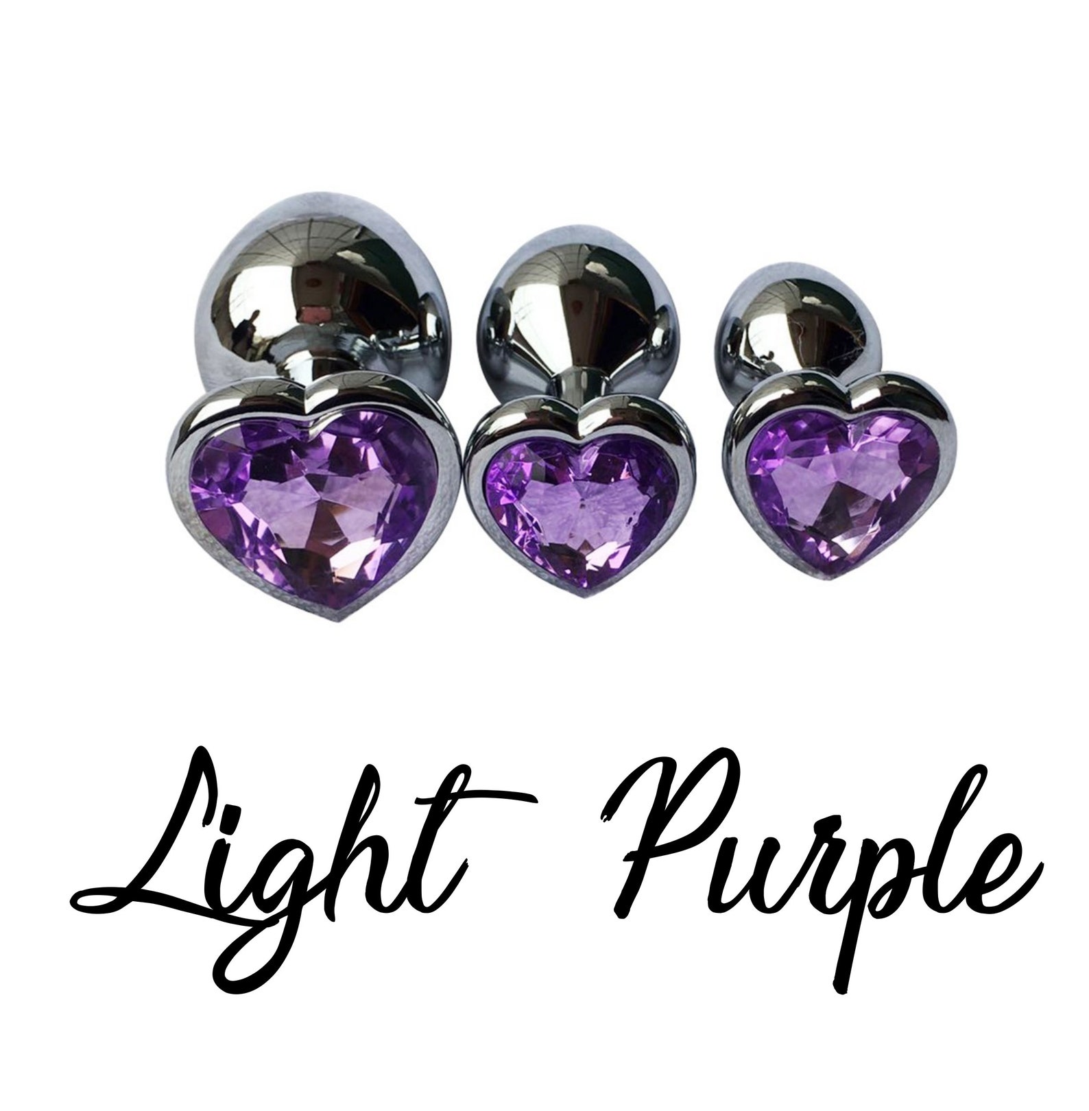 Set of LIGHT PURPLE Heart Shaped Stainless Steel Anal Training Etsy