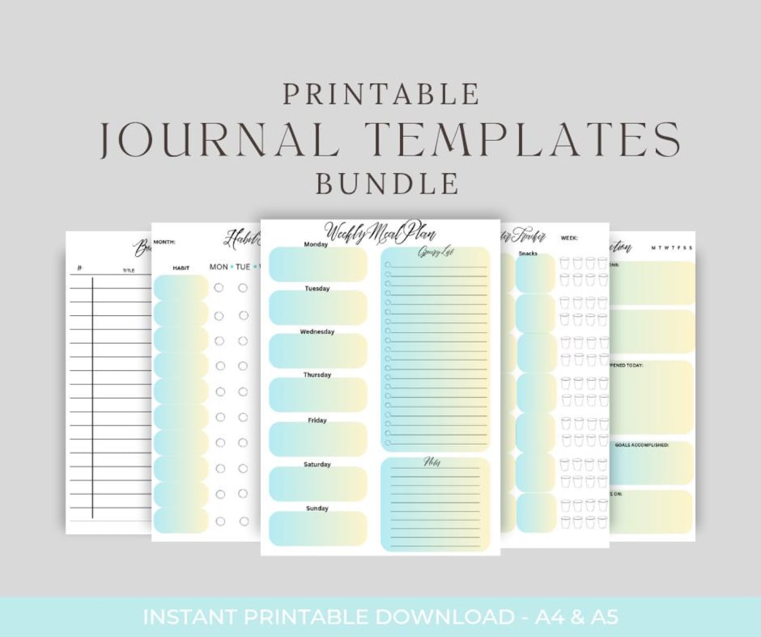 Printable Journal Template Bundle A4 & A5 - Etsy Canada