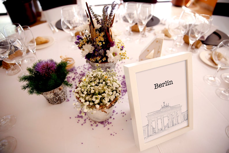Berlin wedding table card Travel table card City table card Wedding table card Printable table card DIY Travel themed wedding