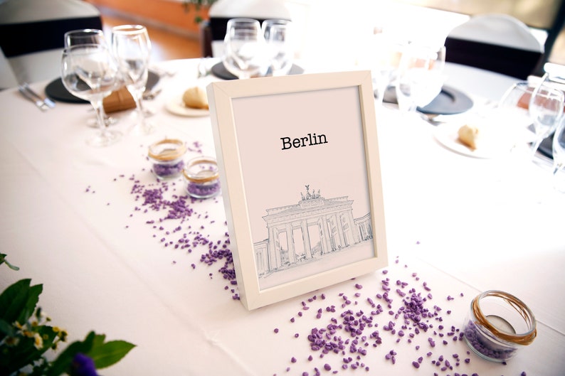 Berlin wedding table card Travel table card City table card Wedding table card Printable table card DIY Travel themed wedding