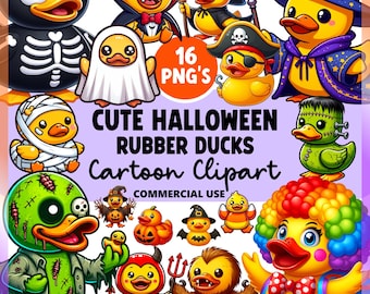 Halloween Cruise Duck PNG Clipart Bundle | Cute Rubber Ducks in Costumes | Digital Download | Cruising Ducks | Commercial Use | Sublimation