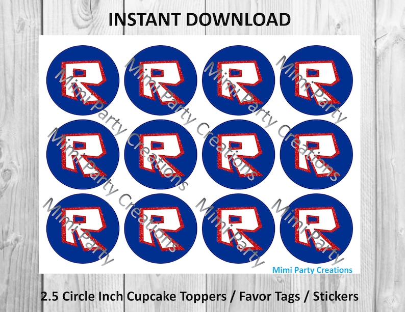 Roblox Logo Letter R With Red Glitter Cupcake Toppers Etsy - image 0