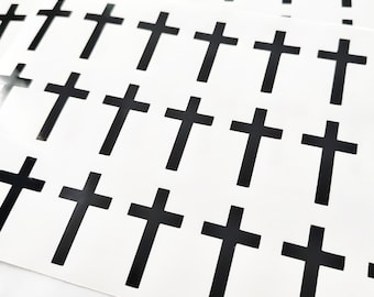 Multipack Christian cross decal, permanent waterproof vinyl sticker set