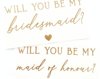 Will you be my bridesmaid stickers, wedding guest gifts, personalised vinyl stickers for proposal boxes, high quality decals