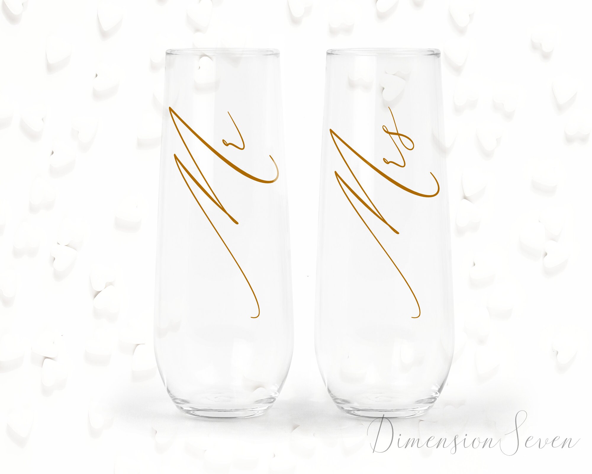 Champagne Glass Name Decals for Wedding High Quality Elegant Etsy UK