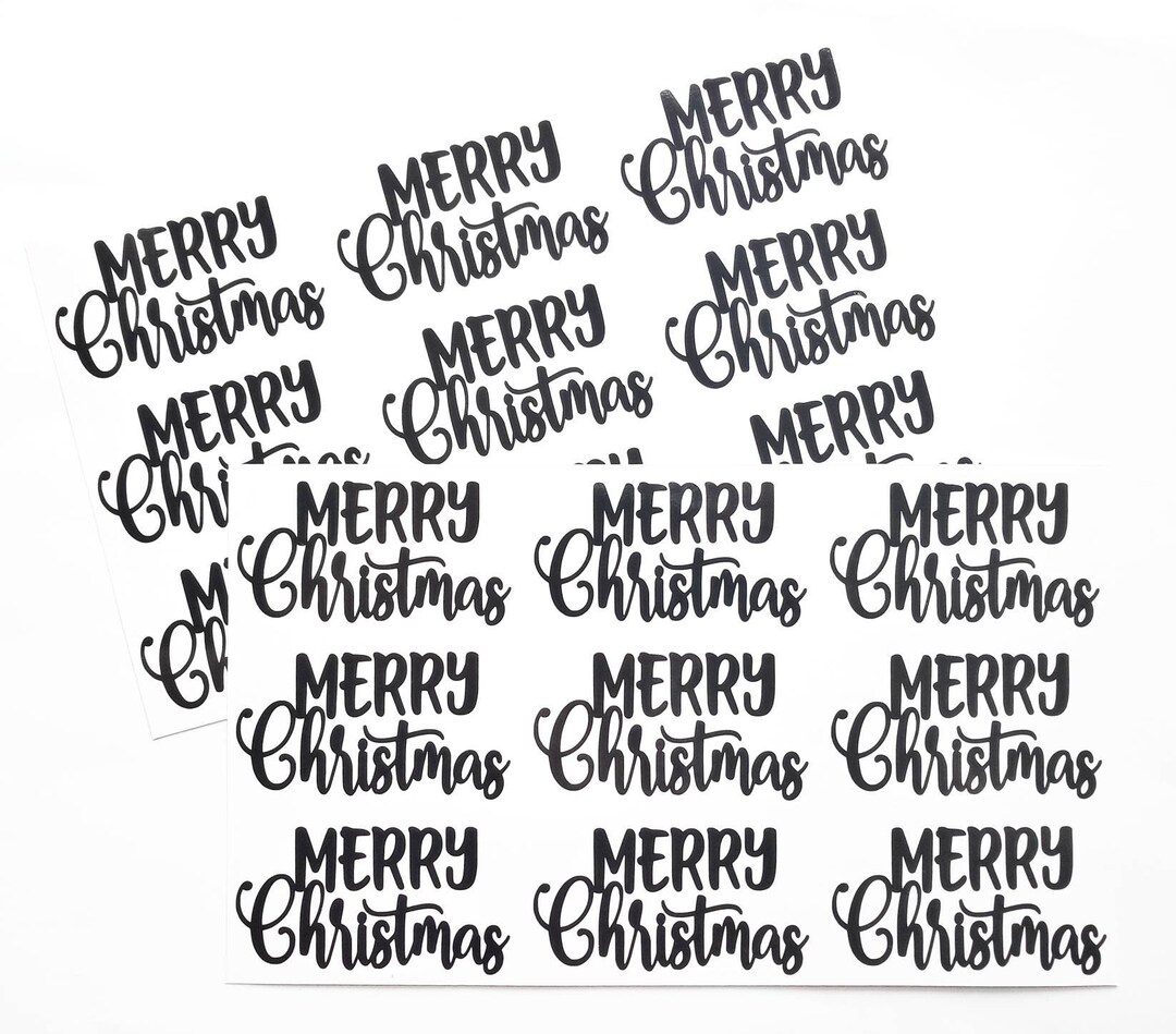 Merry Christmas Stickers Set, Self Adhesive Permanent Transfers