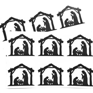 Christmas nativity stickers, permanent Christian vinyl decals, multipack savings