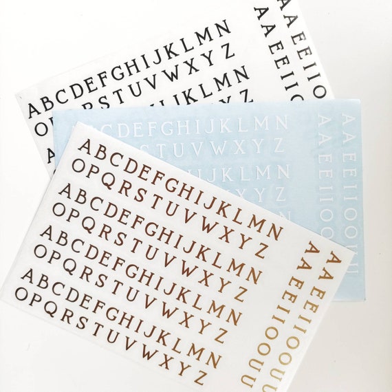 Small Alphabet Decals, Self Adhesive Transfers, Vinyl Bauble and