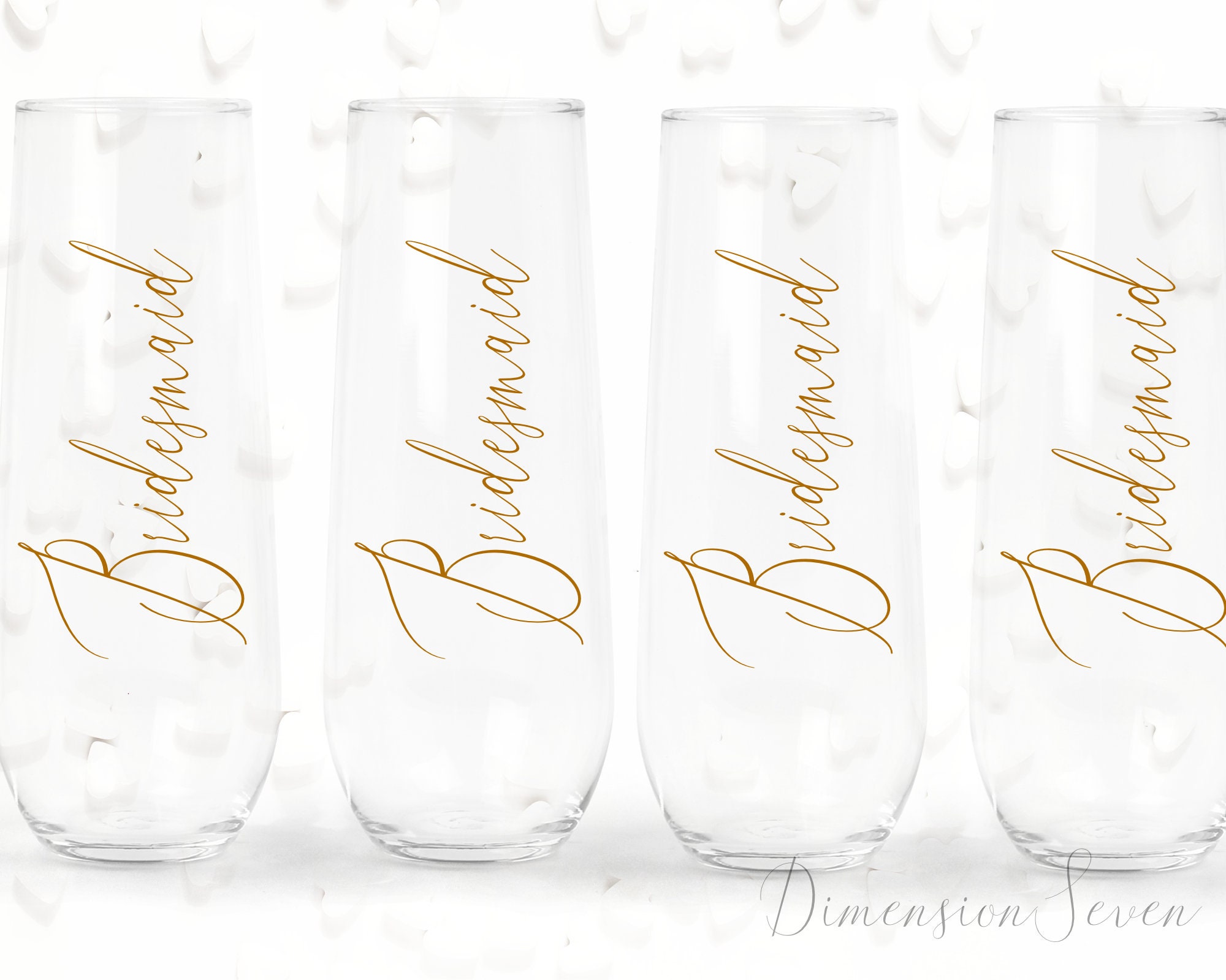 Champagne Glass Name Decals for Wedding High Quality Elegant Etsy UK