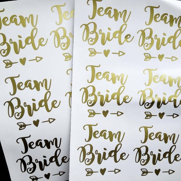 Team bride vinyl stickers, hen do decals, wedding decals, permanent self adhesive and waterproof glass labels