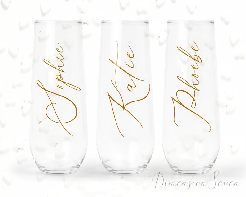 Personalised Name or Wedding Role Glass Champagne flute Vinyl Decal Sticker 