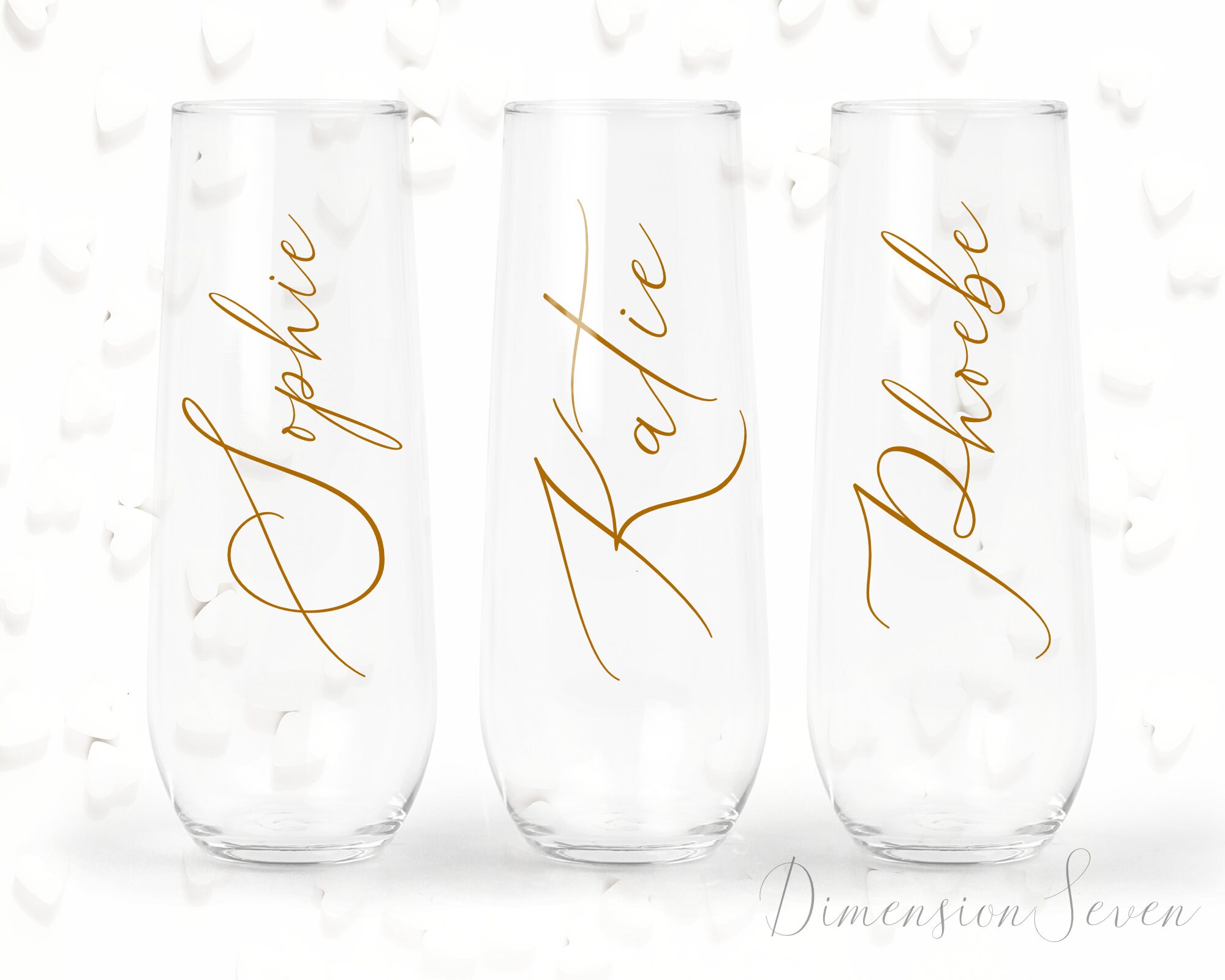 Champagne Glass Name Decals for Wedding High Quality Elegant Etsy UK