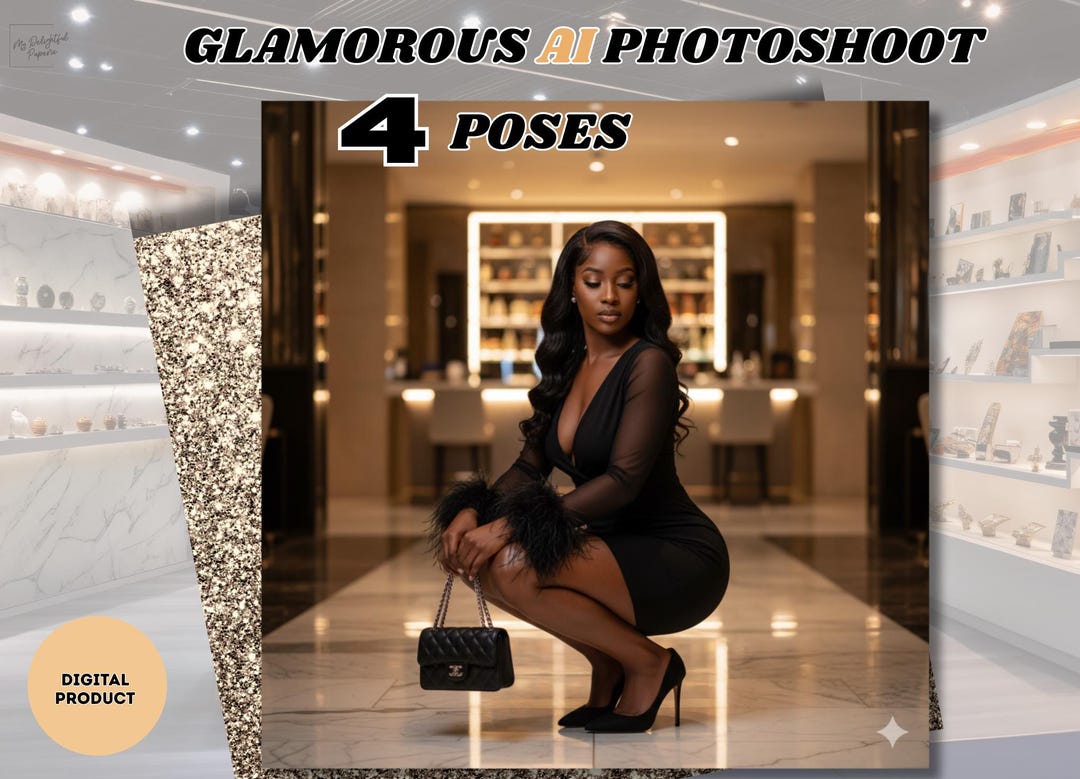 Black Glamour AI Photoshoot Prompts: Gemini App (digital Download) - Etsy