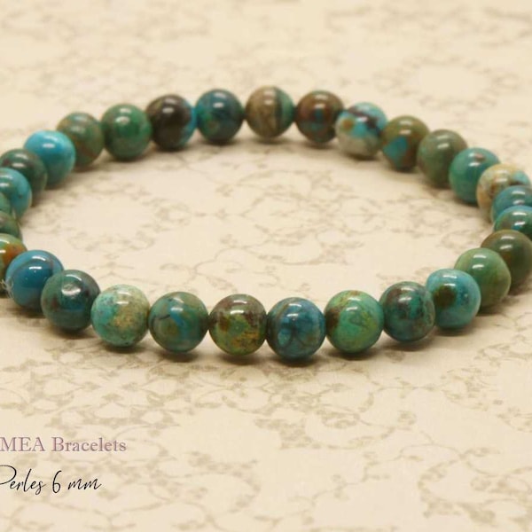 Chrysocolle pierre naturelle 6mm