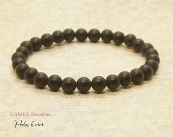 Matte black agate/natural stone Onyx 6mm