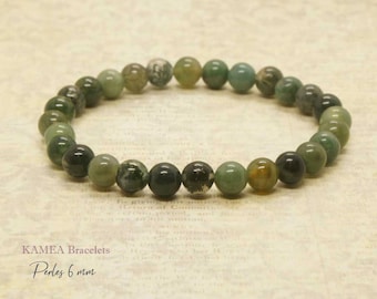 Green foam agate natural stone 6mm