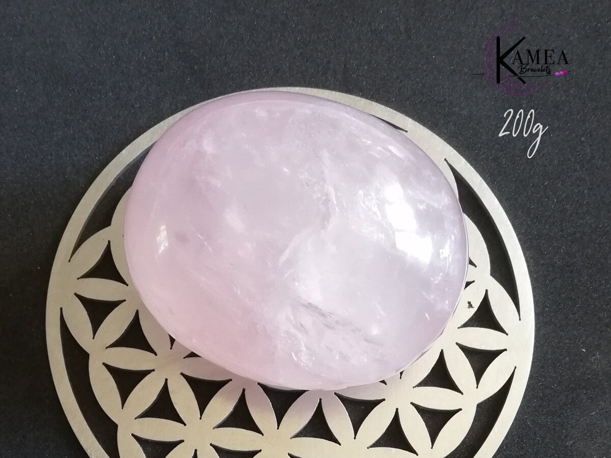 Pierre de Quartz Rose Polie à La Main Environ 7x6cm