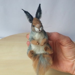 Brooch for clothes, felted squirrel dry felting, cute squirrel, forest animals, original gift collectible toys