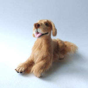 Needle felted dog Wool felt Woolen sculpture Needle felting toy  Collectible dolls Organic felting toy Dry felting