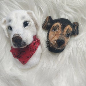 Custom Pet Portrait  felt dog  Gift for dog lovers Portrait of a dog Pet Loss Memorial  Felting of a miniature dog Handmade woolen sculpture