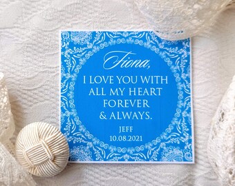 Personalised wedding dress patch - Something Blue Gift