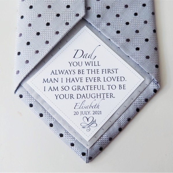 Personalised tie patch for Father of the bride