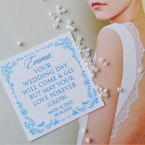 Bride's Something Blue dress patch - Personalised wedding dress patch - Something Blue Gift