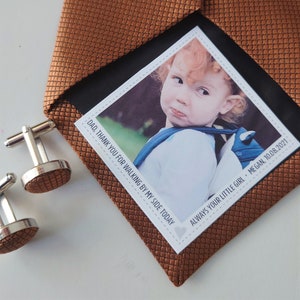 Dad wedding tie patch - photo tie patch for dad - personalised tie patch for father
