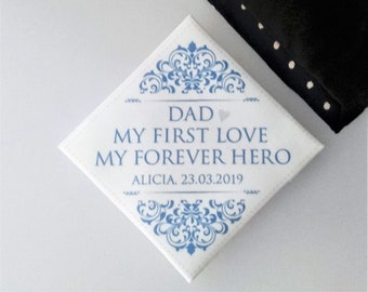 Personalised wedding tie patch | Father of the bride personalised gift |  Wedding tie patch keepsake | Father's gift on a wedding day